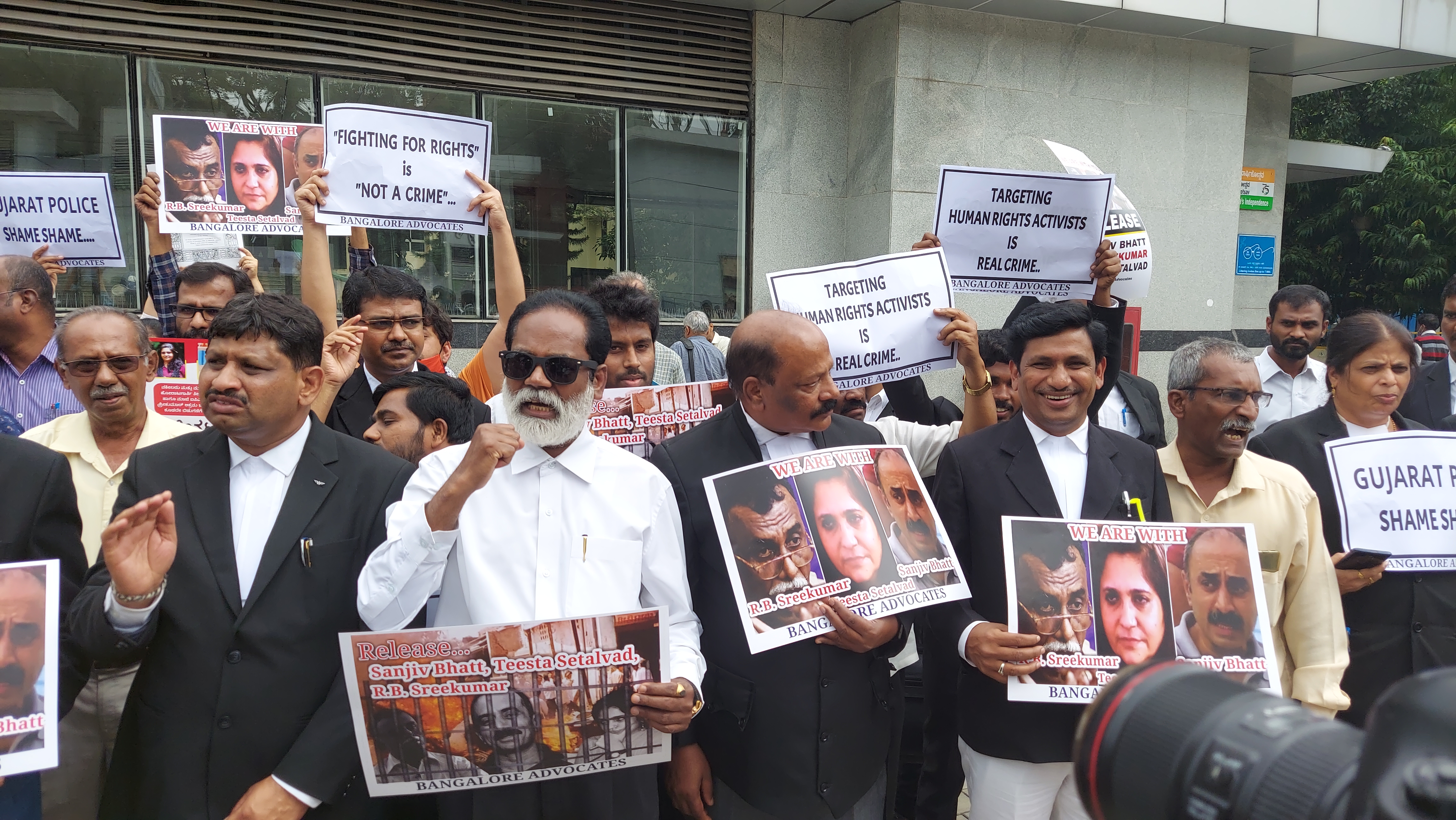 lawyers and activists held a massive protest demanding release Teesta Setalvad