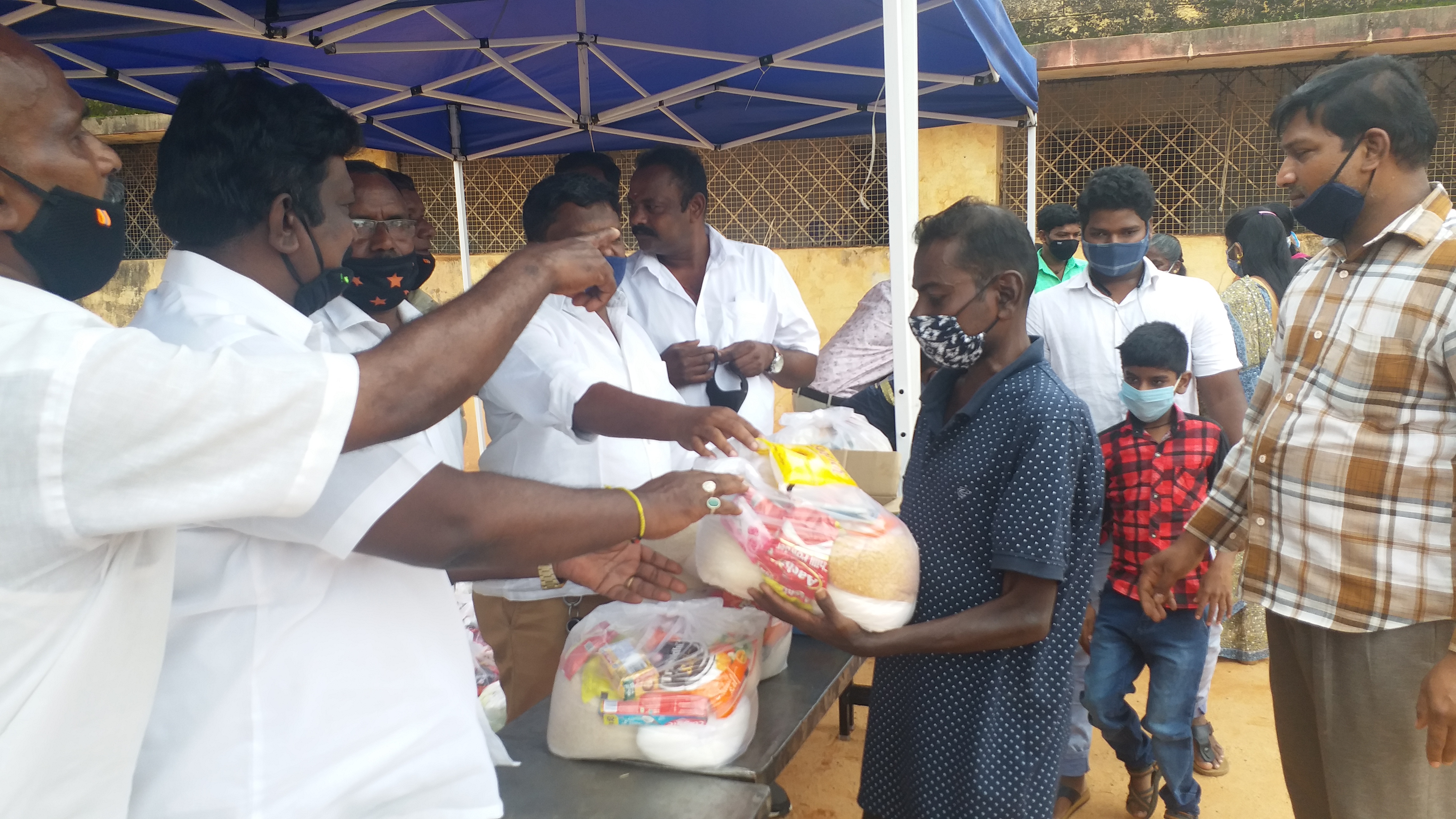 ration kits distributed to handicap persons by keshava ngo