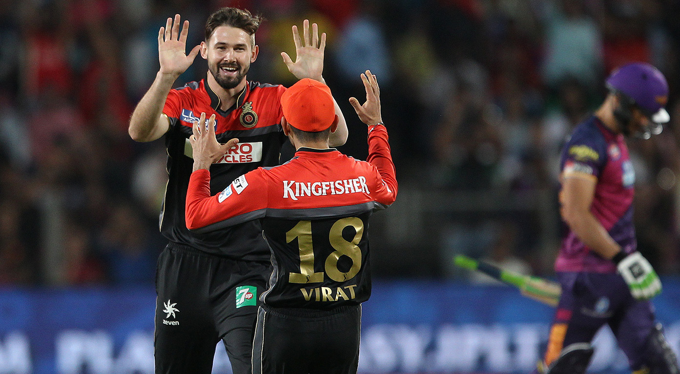 Kane Richardson celebrates with Virat Kohli (File photo).