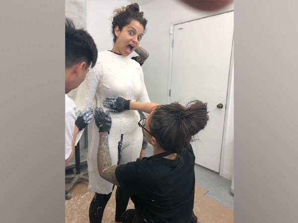 Kangana Ranaut going through prosthetic measurements at Jason Collins’s Studio in Los Angeles for Thalaivi