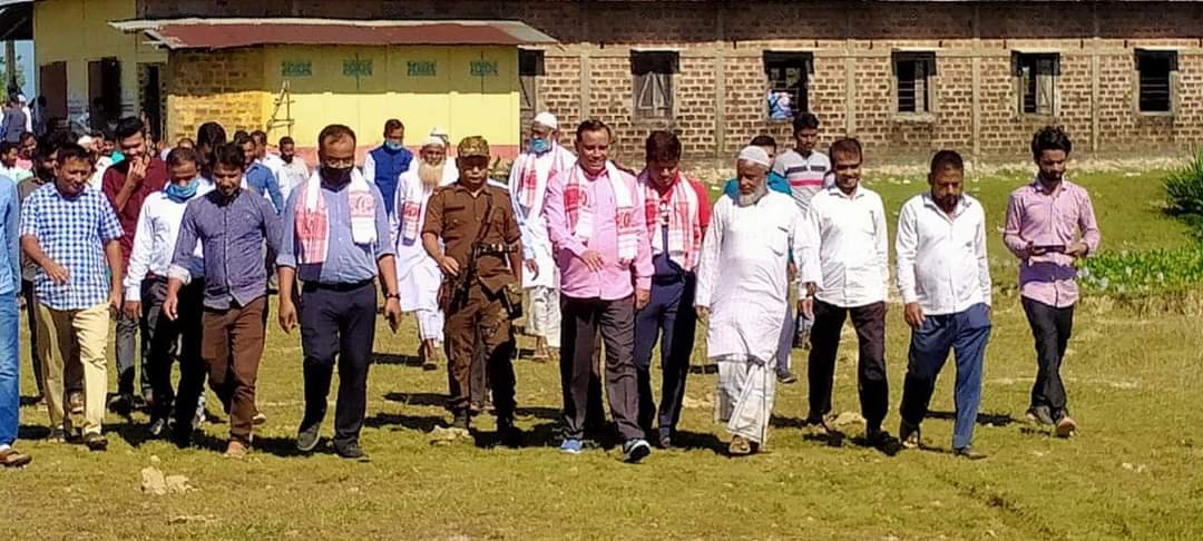 Laying of foundation stone in Karimganj