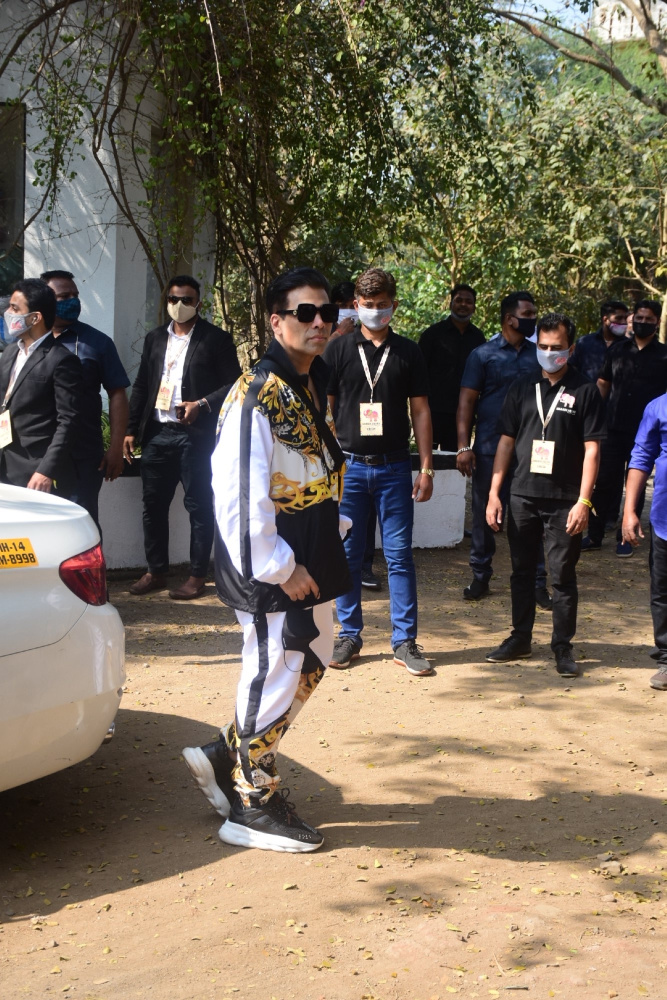 VaruSha wedding: Karan Johar reaches Alibaug looking his fashionable best