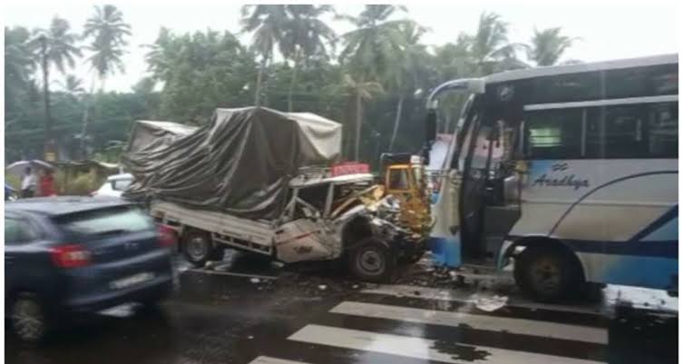 two cars collide with each other