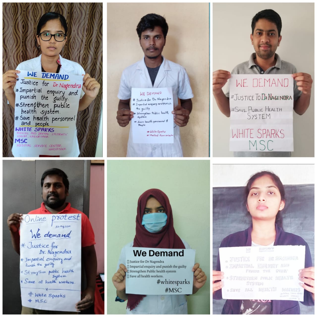 Online protest by physicians and staff