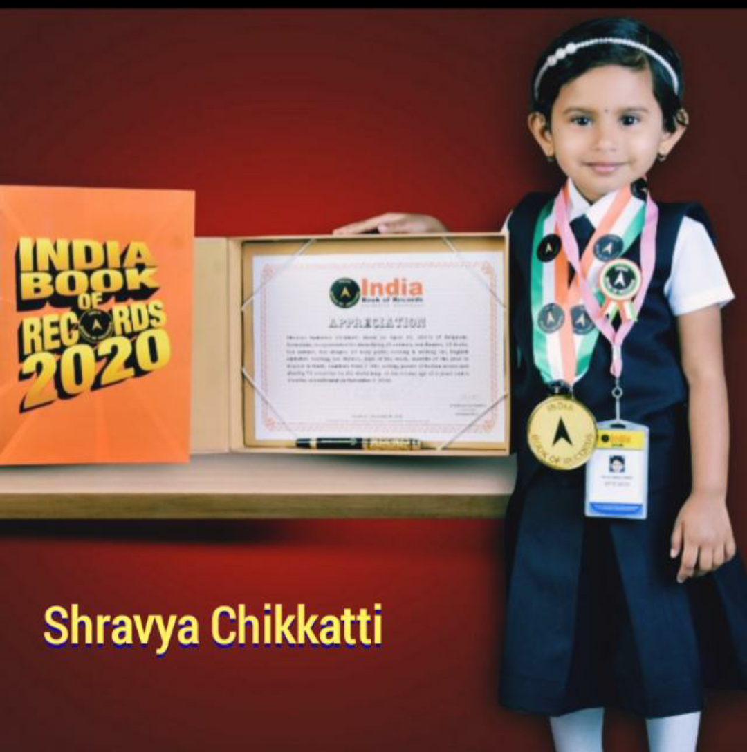 Four year old girl from Athani get the place in India Book of Records