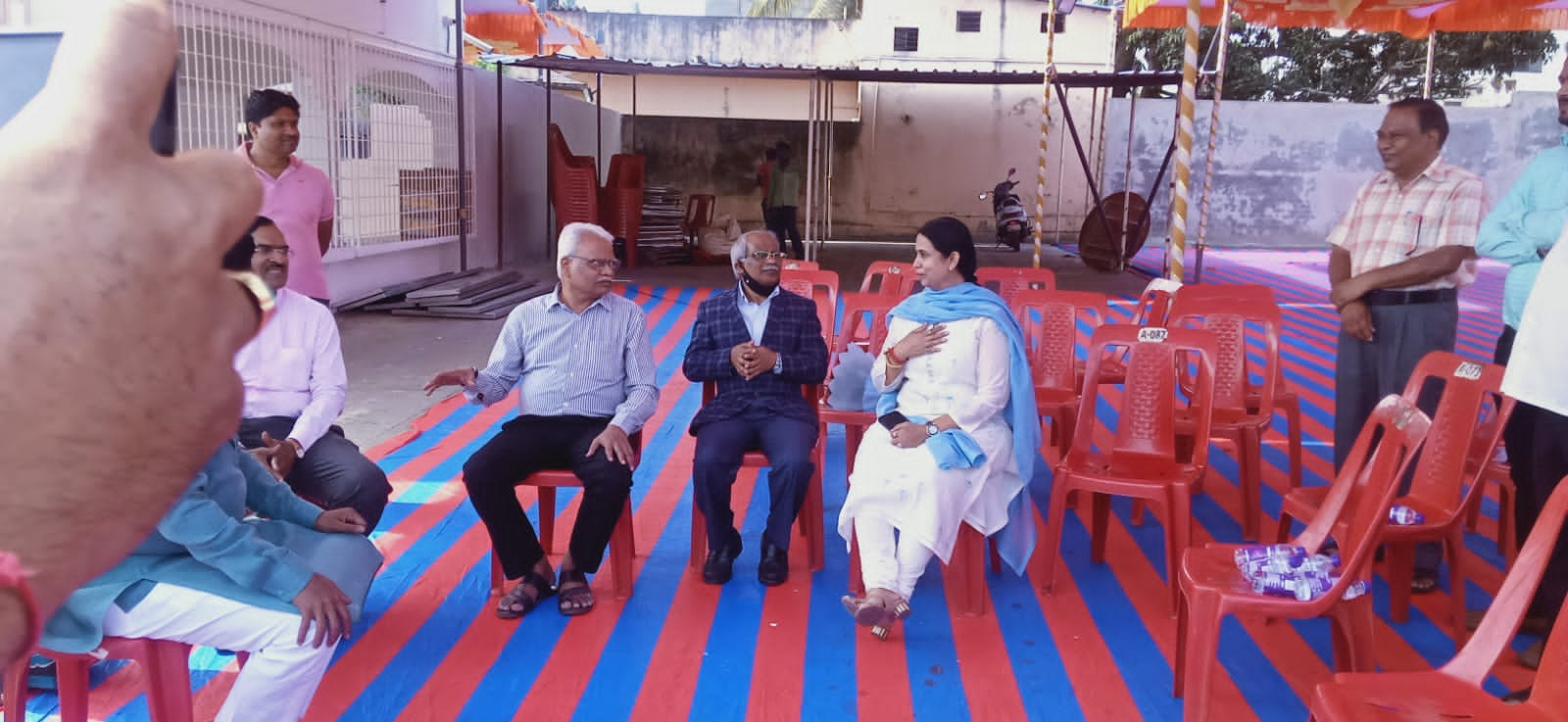 MLA Lakshmi hebbalakar and officers visited the site