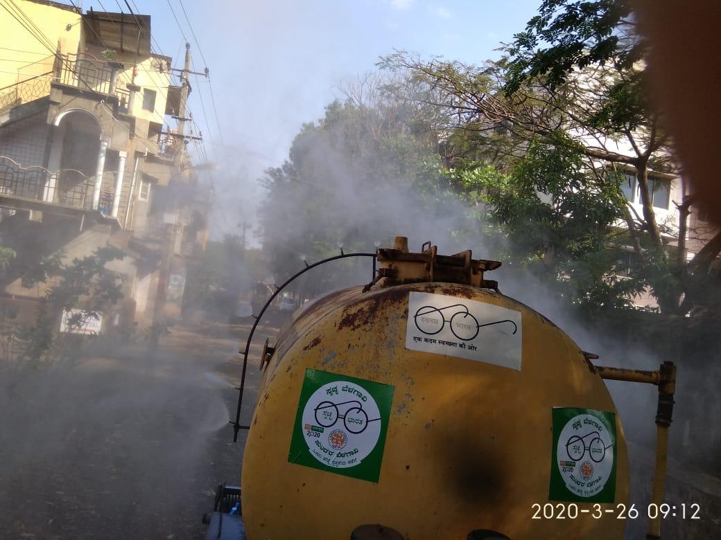 Drug spray throughout Belgaum city to maintain sanitation