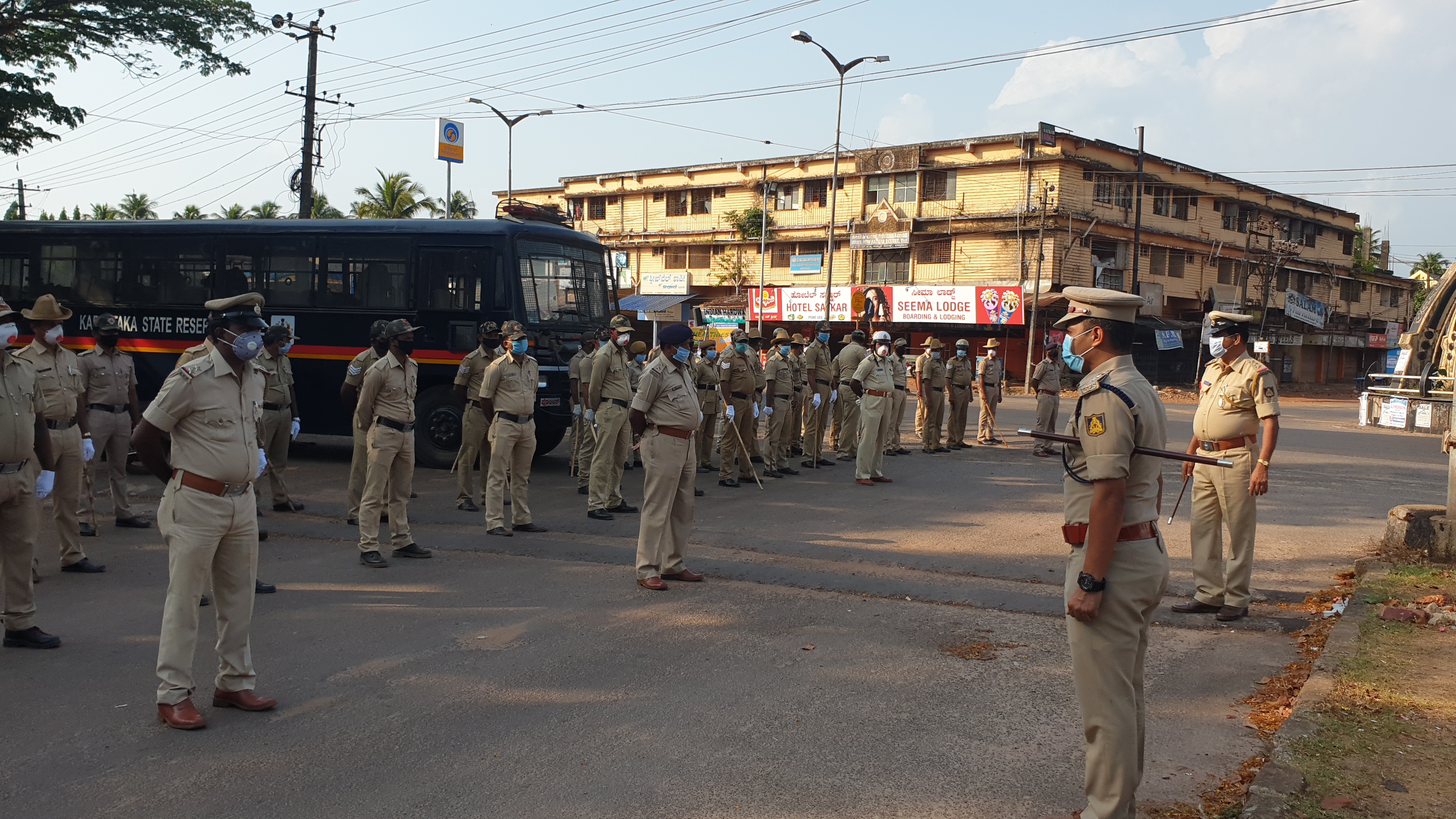 Police march fast in Bhatkal