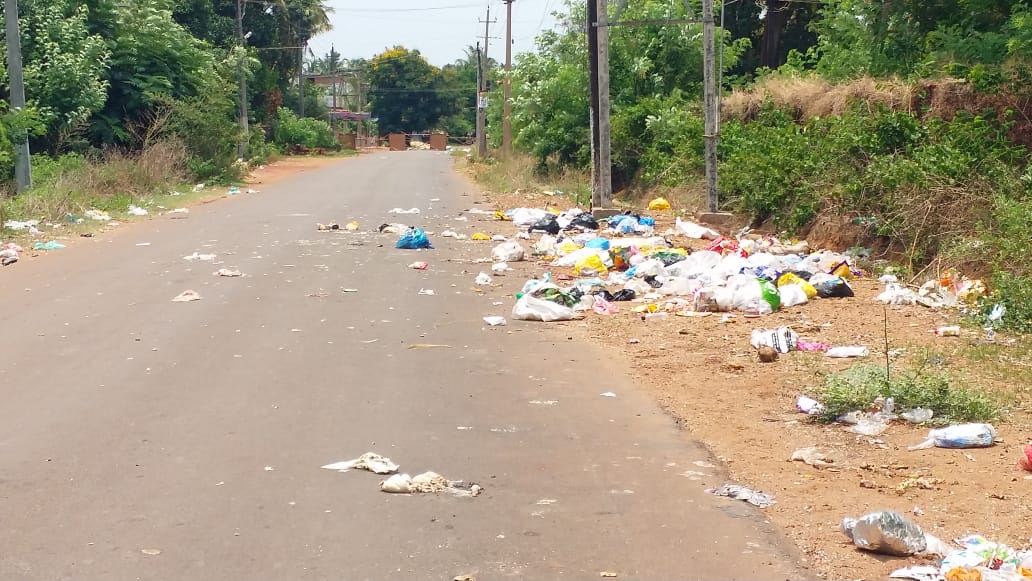 garbage thrown in road