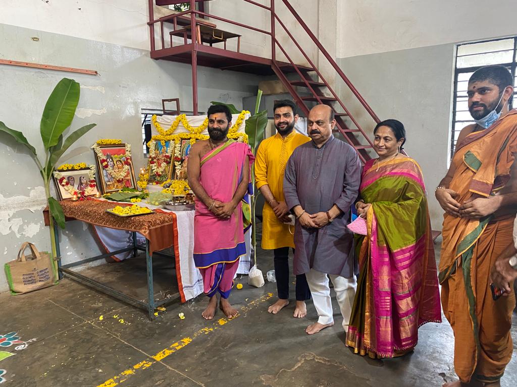 cm basavaraj bommai factory ayudha puja