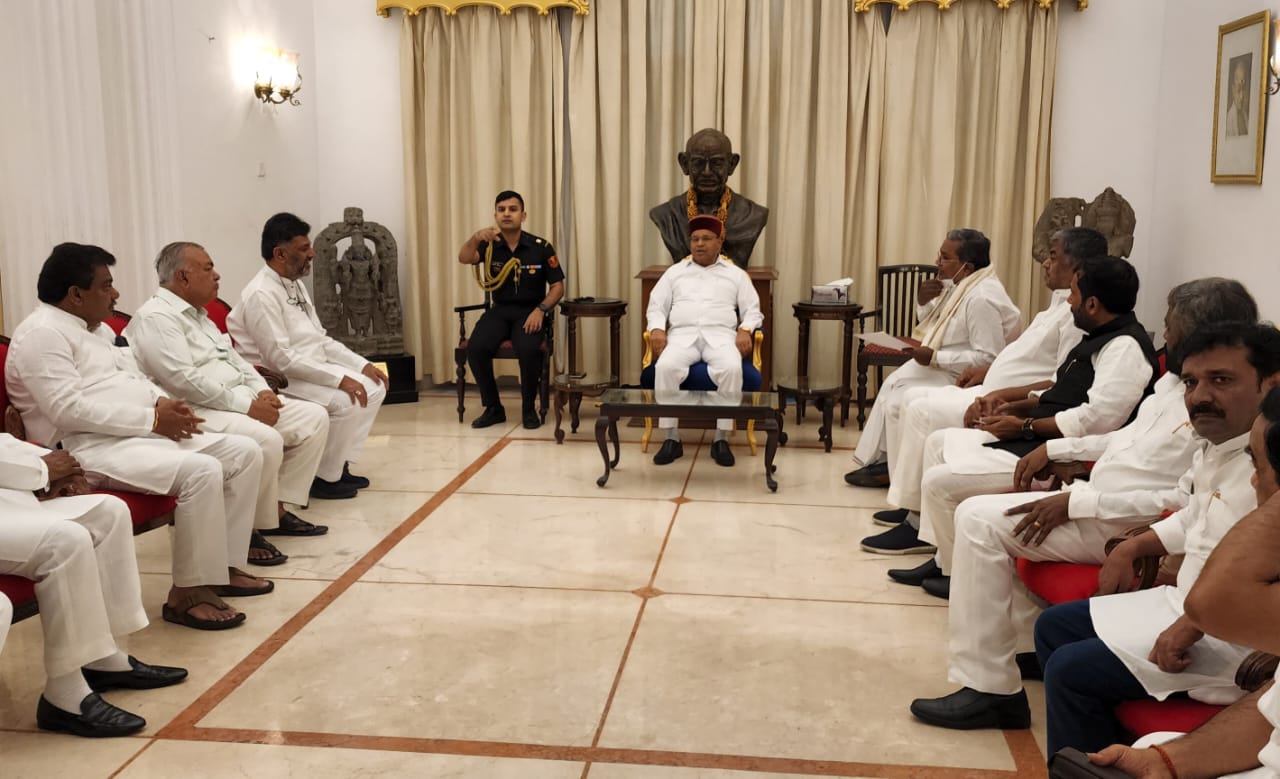 Congress delegation  meet Karnataka governor appeals to dismiss minister Eshwarappa