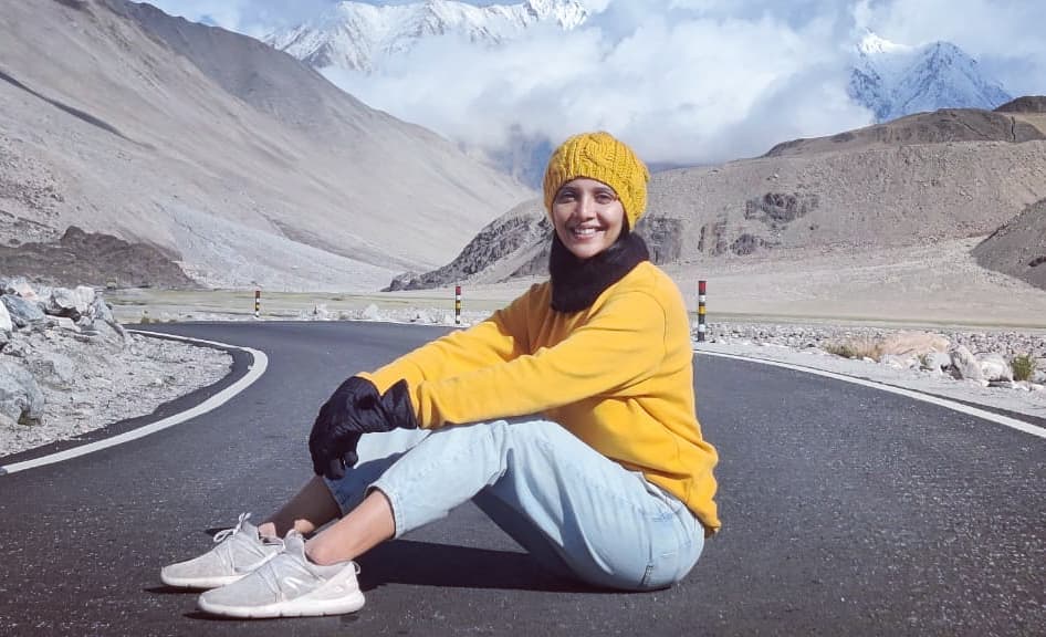 actors darling krishna and milana nagaraju in ladakh