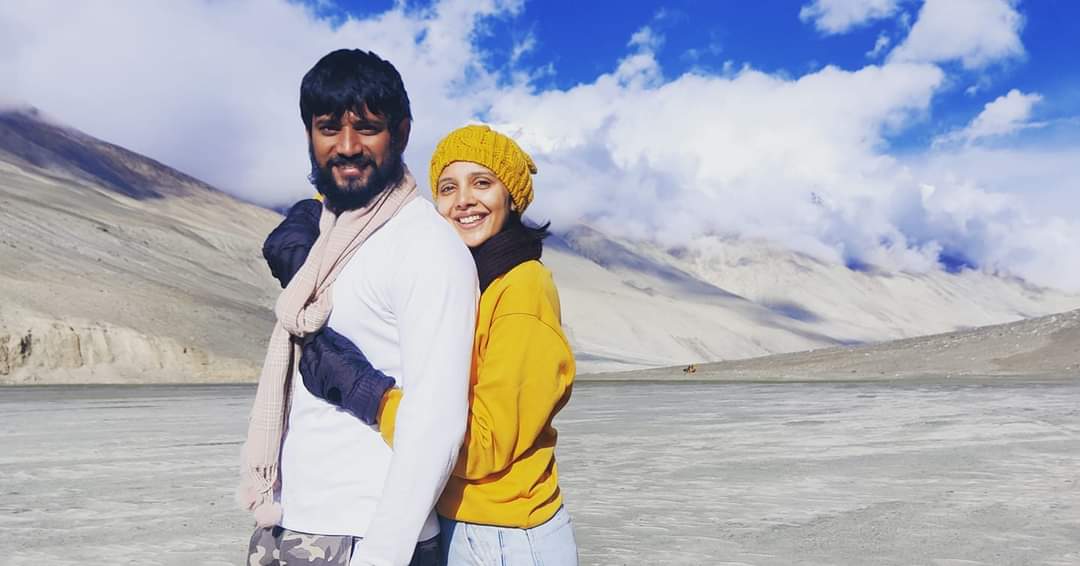 actors darling krishna and milana nagaraju in ladakh