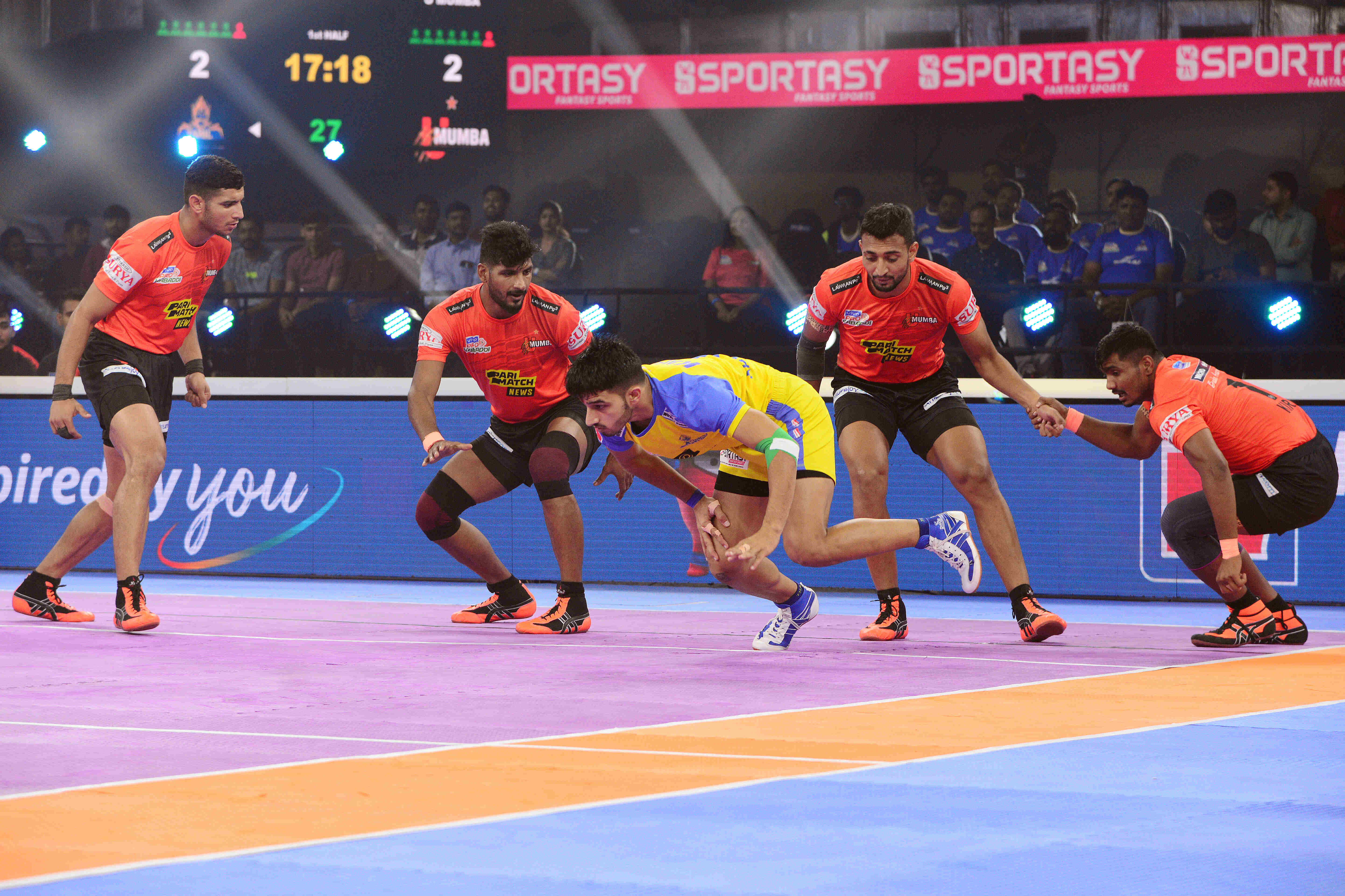 Pro Kabaddi League 2022  U Mumba win against Tamil Thalaivas  Jaipur Pink Panthers win against Haryana Steelers  Gujarat Giants win against Puneri Paltan  ಪ್ರೋ ಕಬಡ್ಡಿ ಲೀಗ್‌ 2022  ಗುಜರಾತ್‌ ಜಯಂಟ್ಸ್‌ ತಂಡಗಳಿಗೆ ಜಯ  ಗುಜರಾತ್‌ ಜಯಂಟ್ಸ್‌ ತಂಡಕ್ಕೆ ಗೆಲುವು  ಜೈಪುರ ಪಿಂಕ್‌ ಪ್ಯಾಂಥರ್ಸ್‌ಗೆ ಭರ್ಜರಿ ಜಯ  ತಮಿಳು ತಲೈವಾಸ್‌ ವಿರುದ್ಧ ಯು ಮುಂಬಾಗೆ ಗೆಲುವು  Gujarat Giants win