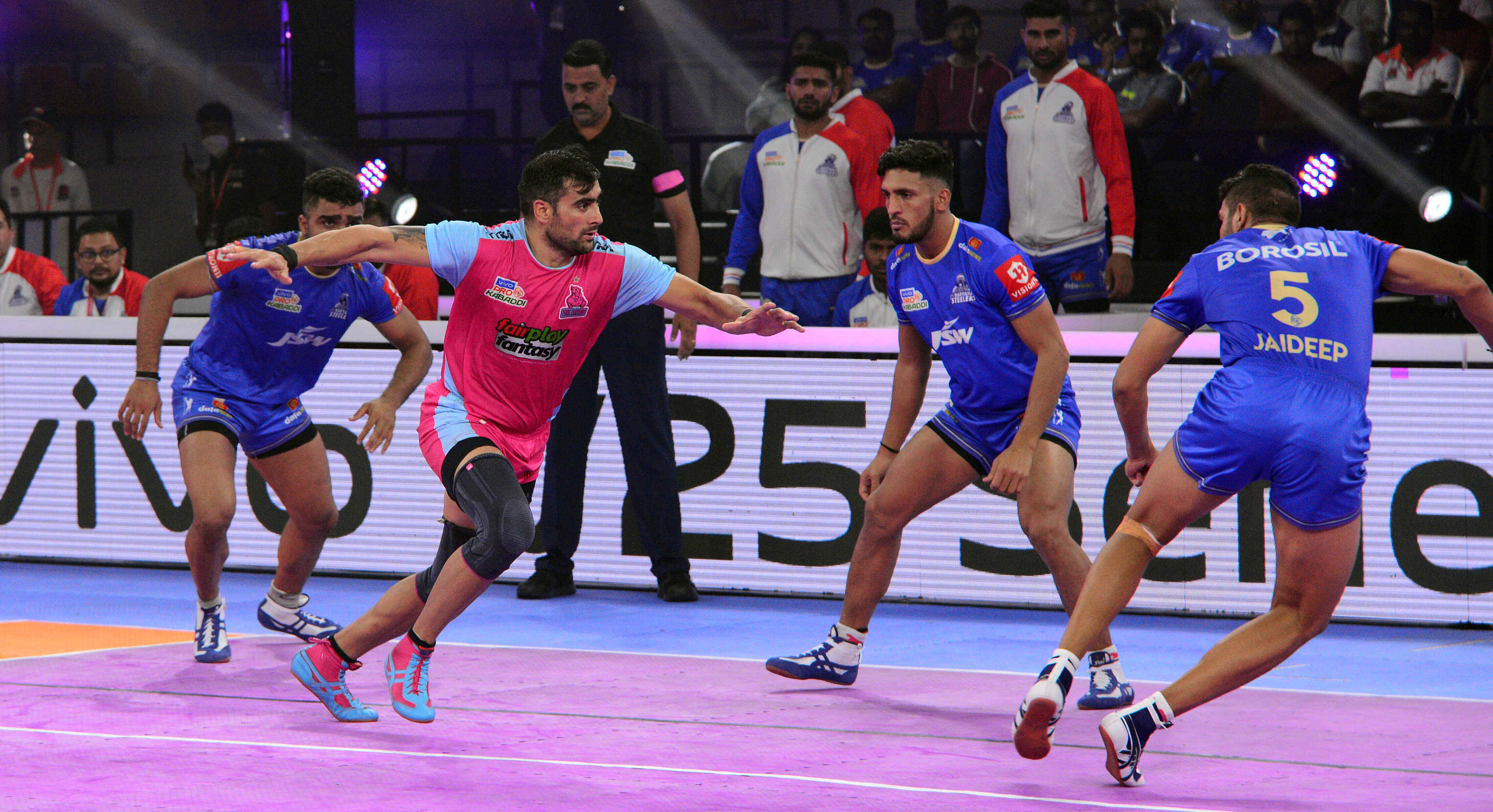 Pro Kabaddi League 2022  U Mumba win against Tamil Thalaivas  Jaipur Pink Panthers win against Haryana Steelers  Gujarat Giants win against Puneri Paltan  ಪ್ರೋ ಕಬಡ್ಡಿ ಲೀಗ್‌ 2022  ಗುಜರಾತ್‌ ಜಯಂಟ್ಸ್‌ ತಂಡಗಳಿಗೆ ಜಯ  ಗುಜರಾತ್‌ ಜಯಂಟ್ಸ್‌ ತಂಡಕ್ಕೆ ಗೆಲುವು  ಜೈಪುರ ಪಿಂಕ್‌ ಪ್ಯಾಂಥರ್ಸ್‌ಗೆ ಭರ್ಜರಿ ಜಯ  ತಮಿಳು ತಲೈವಾಸ್‌ ವಿರುದ್ಧ ಯು ಮುಂಬಾಗೆ ಗೆಲುವು  Gujarat Giants win