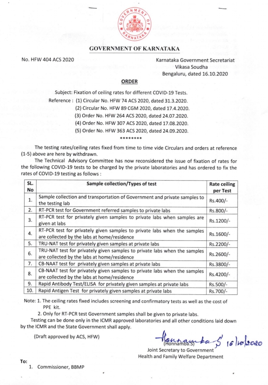 Covid test fee, revised of Covid test fee, Government revised of Covid test fee, Covid test fee news, ಕೋವಿಡ್ ಟೆಸ್ಟ್ ಶುಲ್ಕ ಪರಿಷ್ಕರಣೆ, ಕೋವಿಡ್ ಟೆಸ್ಟ್ ಶುಲ್ಕ ಪರಿಷ್ಕರಿಸಿ ಸರ್ಕಾರ ಆದೇಶ, ಕೋವಿಡ್ ಟೆಸ್ಟ್ ಶುಲ್ಕ, ಕೋವಿಡ್ ಟೆಸ್ಟ್ ಶುಲ್ಕ ಸುದ್ದಿ,