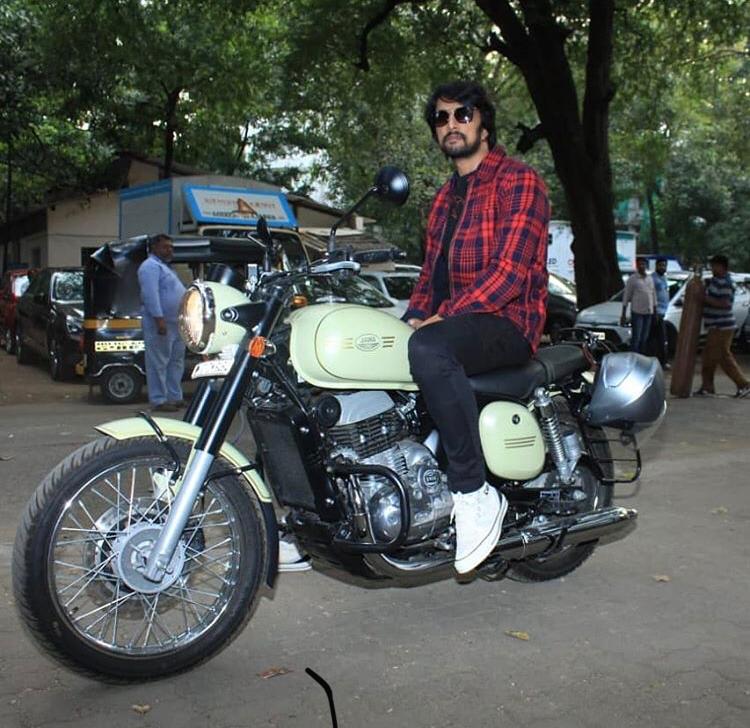 Kichha Sudeep  with  Java Bike