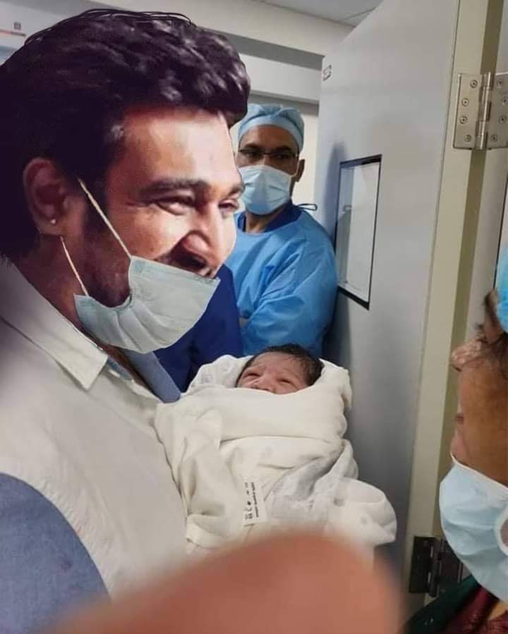 arjun sarja happy to see his grand son