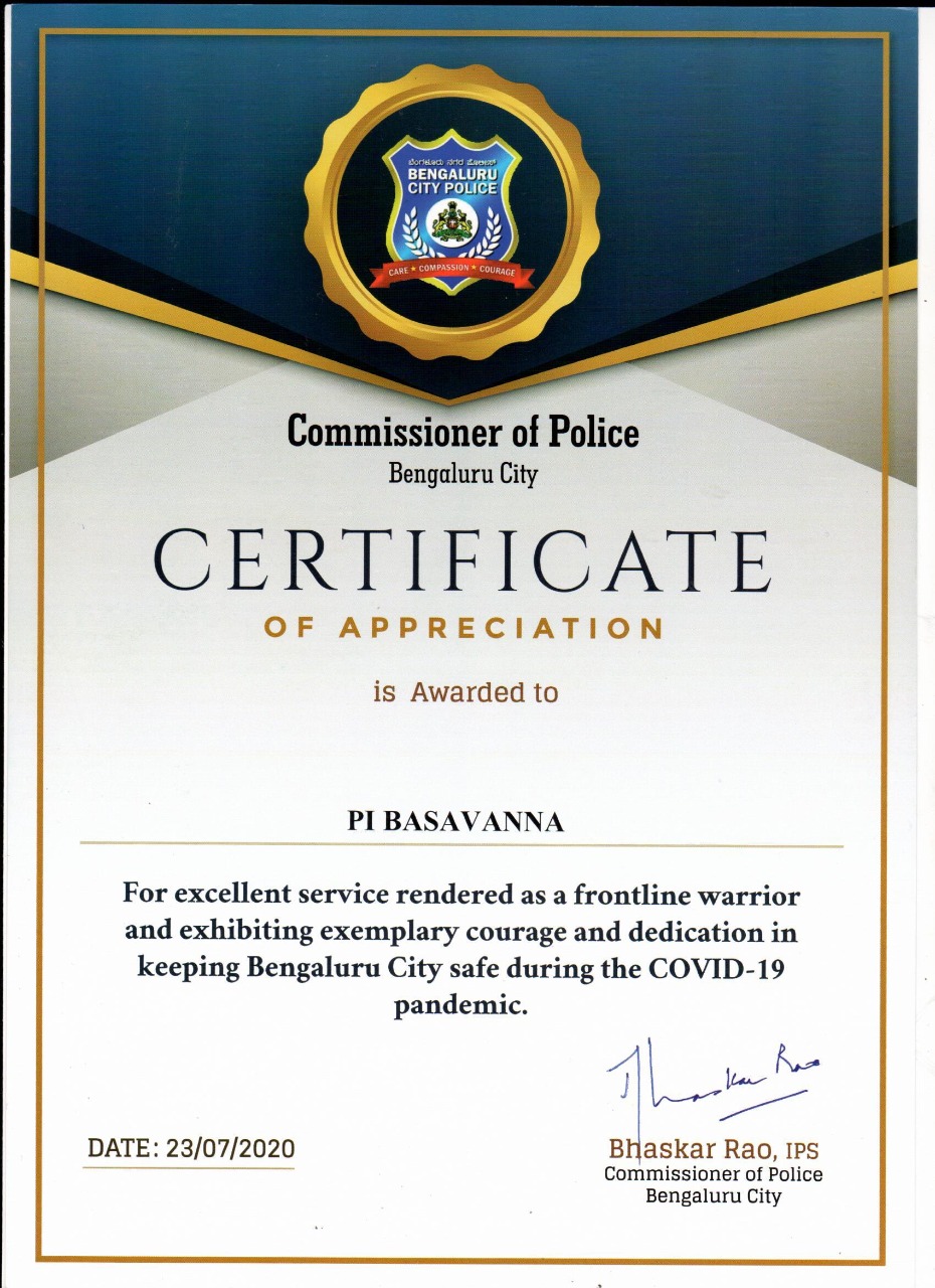 Commendation letter to 19,000 policemen