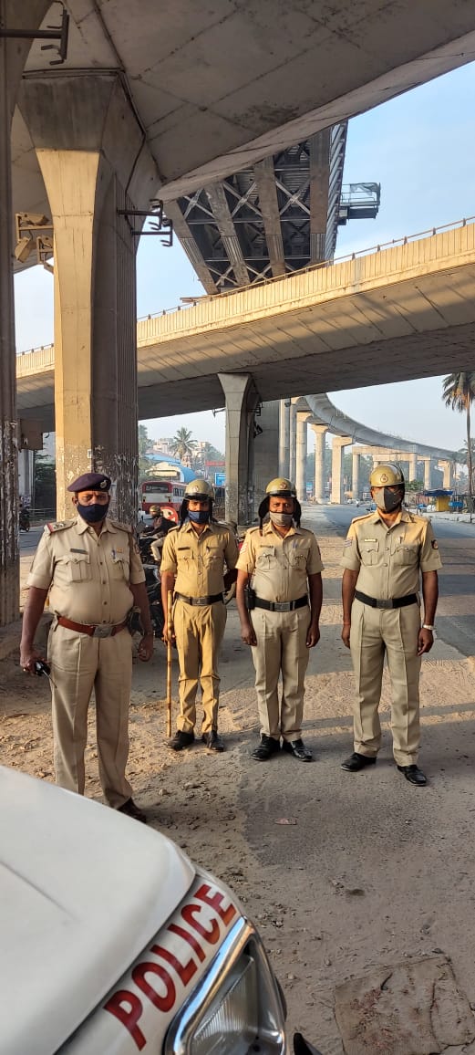 police protest during bharat band