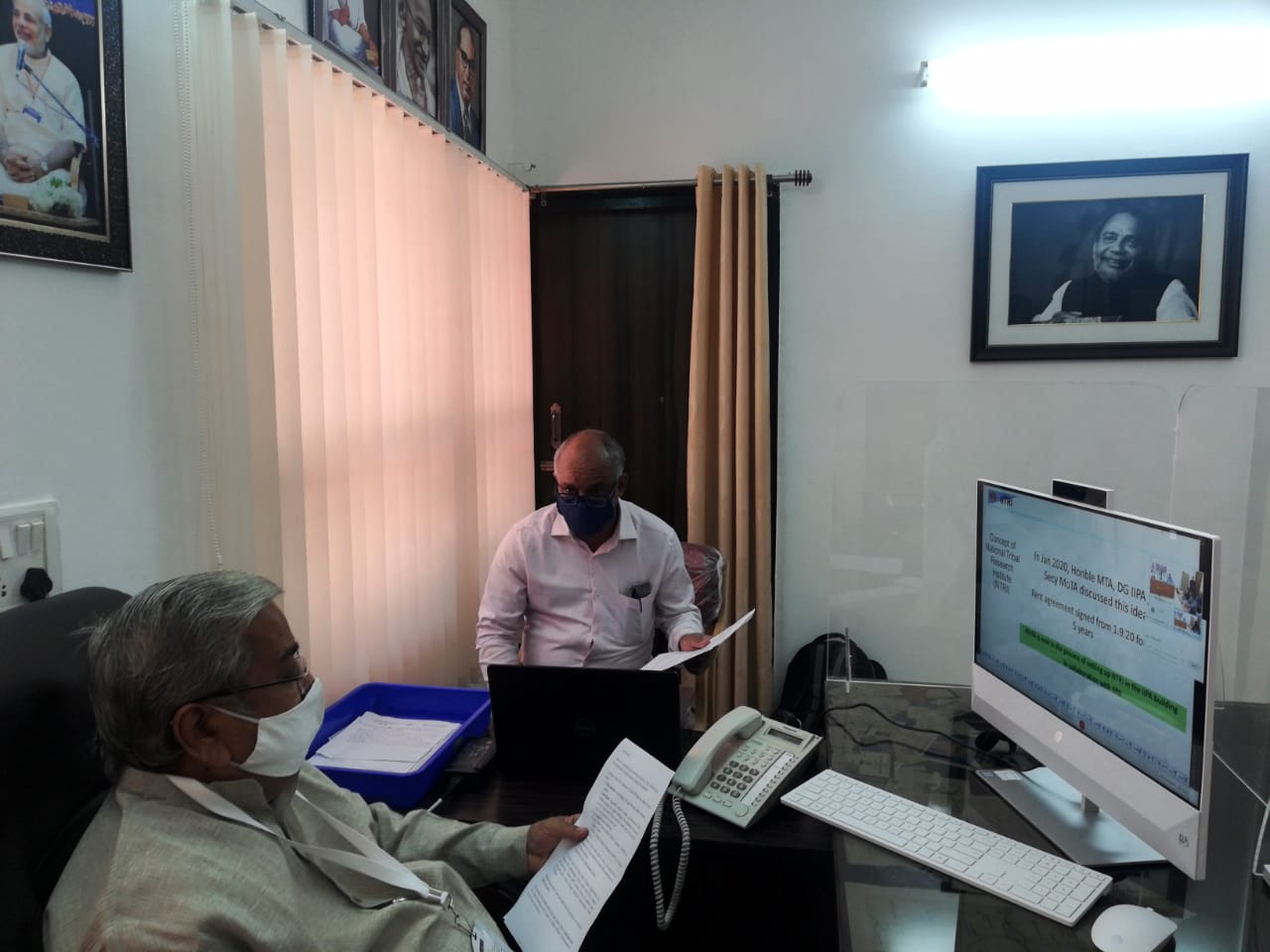 DCM Govinda Karajola video conference with Union tribal minister Arjun Munda