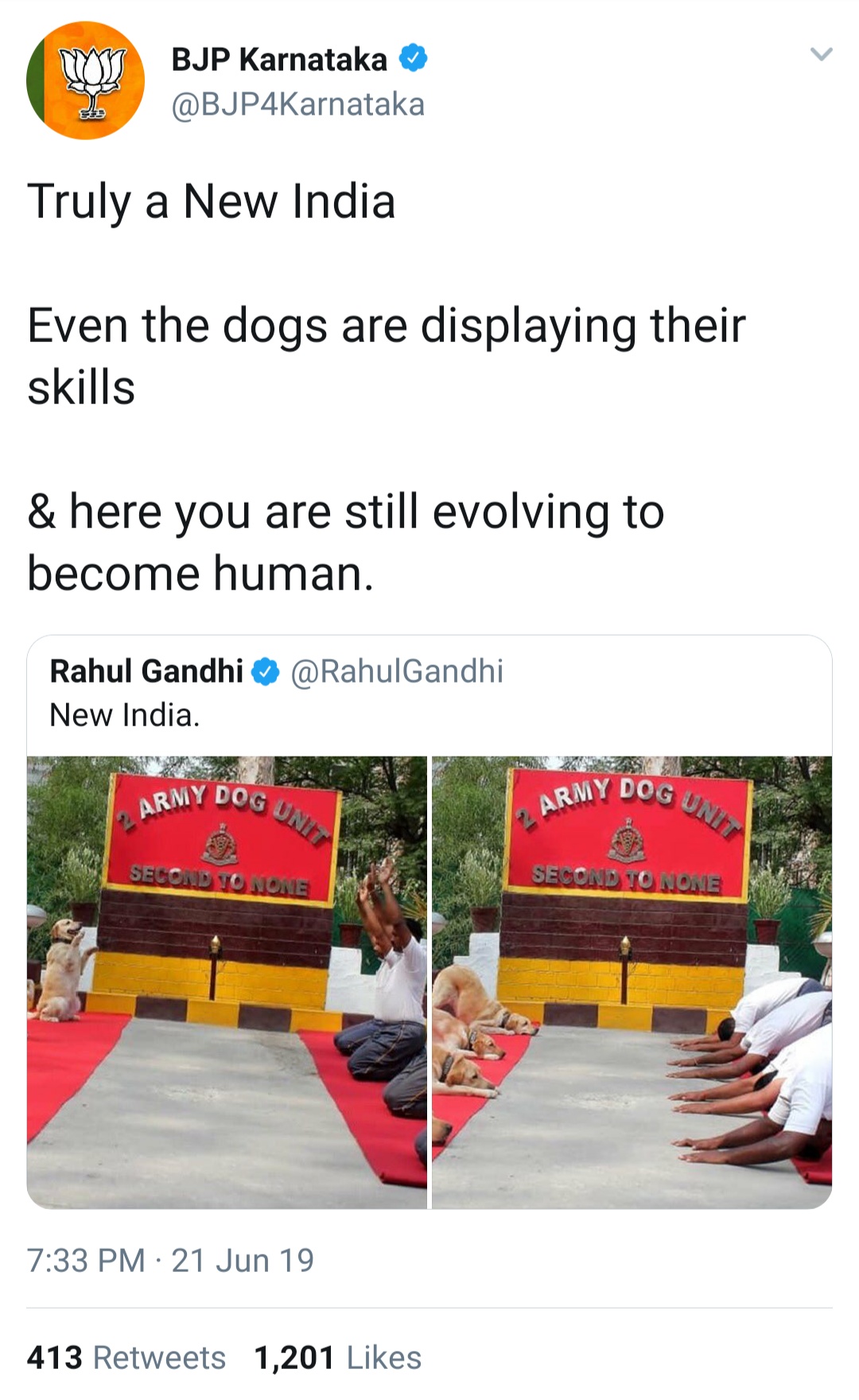 Rahul's new India tweet