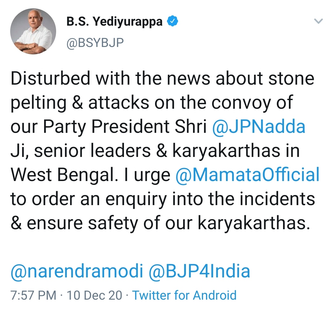 Yediyurappa twit