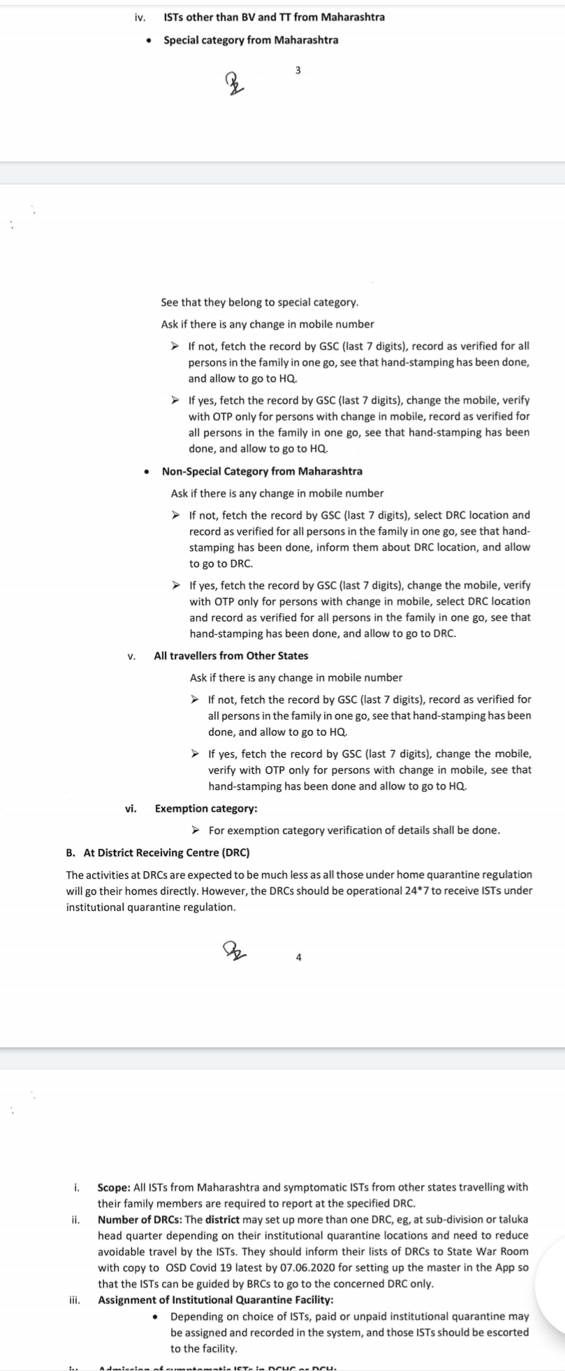 interstate traveler process in Karnataka