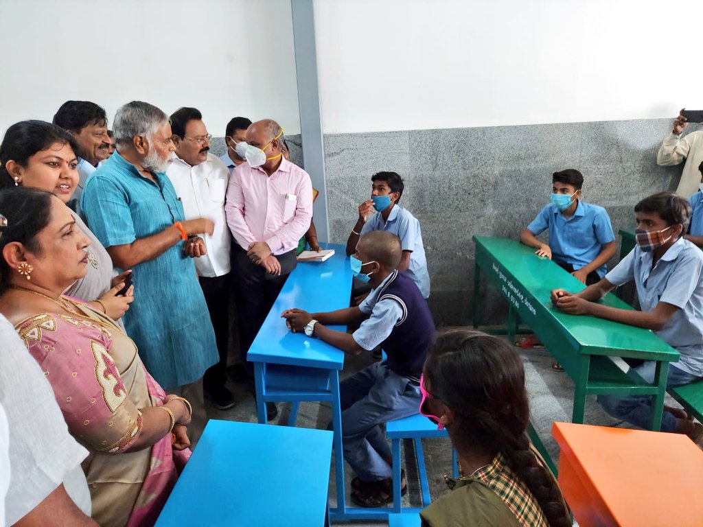 Minister BC Nagesh visit to Government School in Bangalore