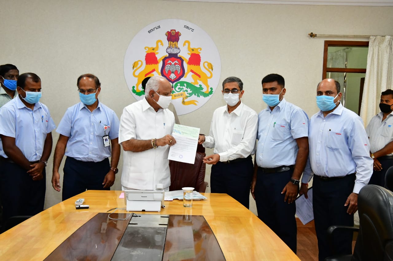 Toyota Group Companies donated 50 lakhs to CM Covid Relief Fund