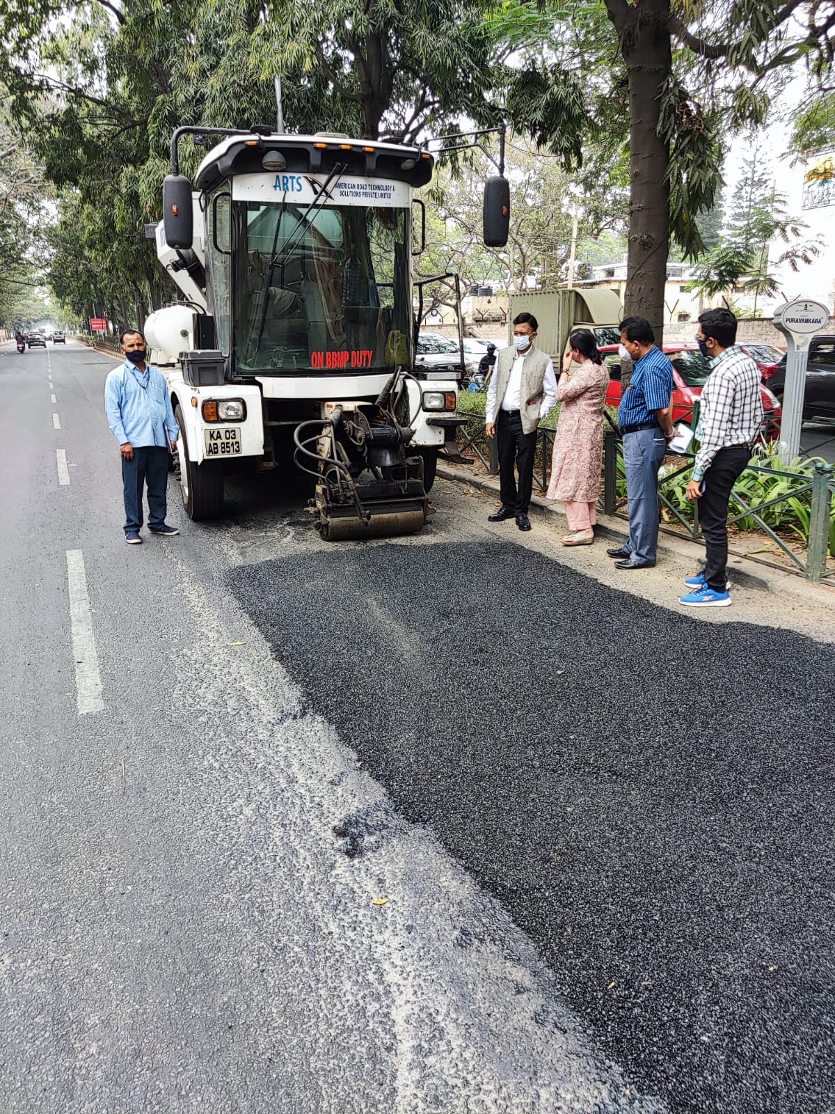 New technology python machine close Pits in roads in Bangalore