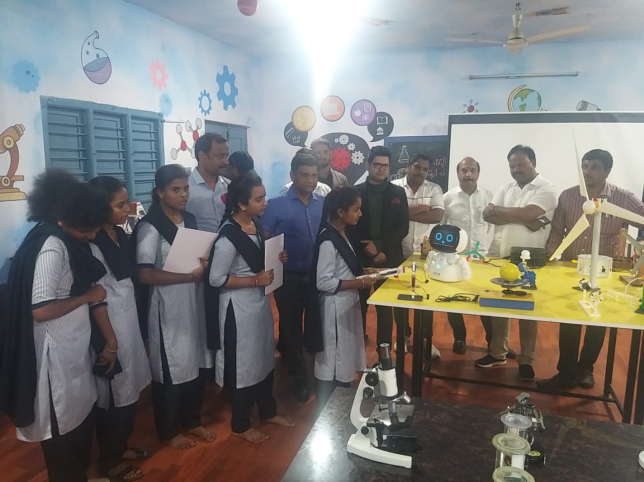 robot Teacher in Karnataka school