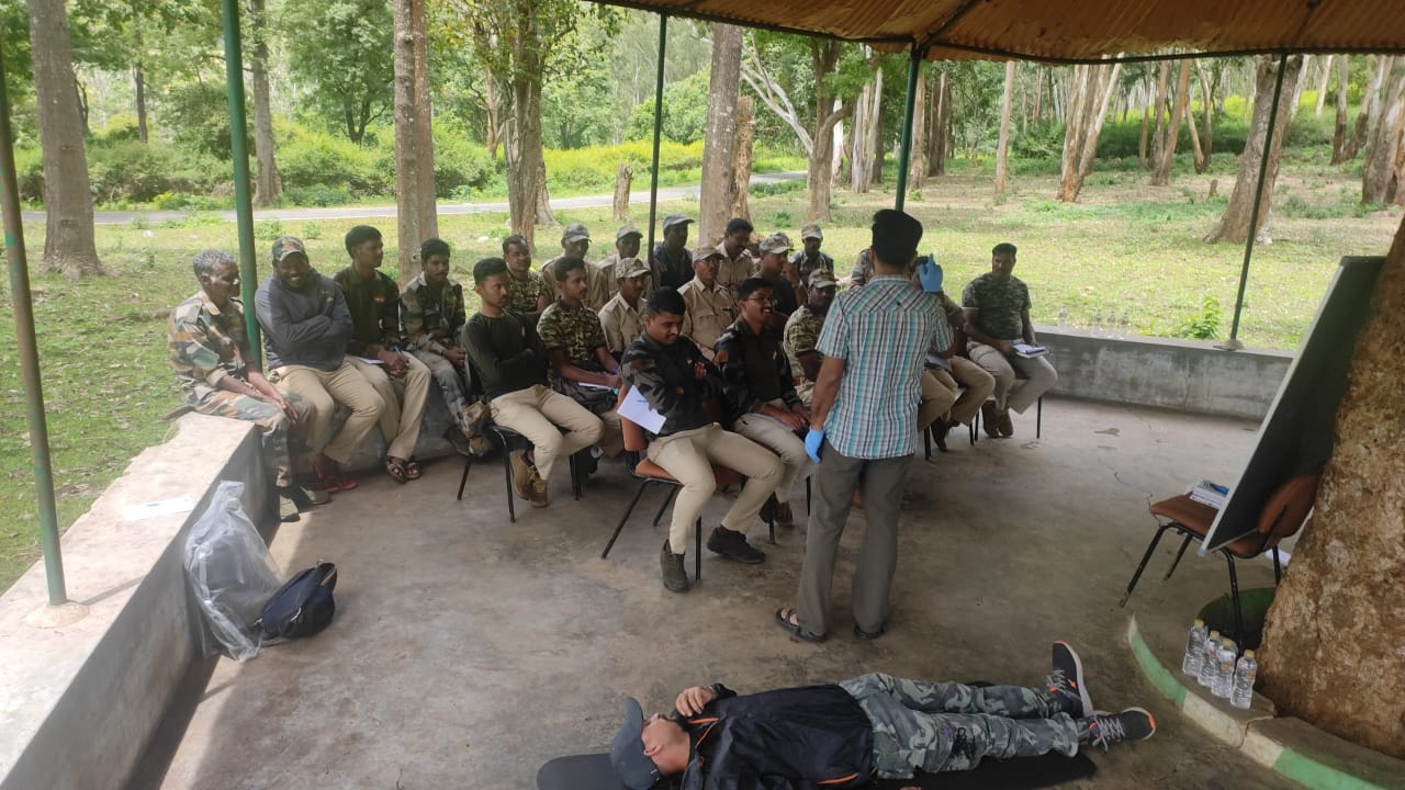 Training by Forest Department staff specialist Vinay Shirsey