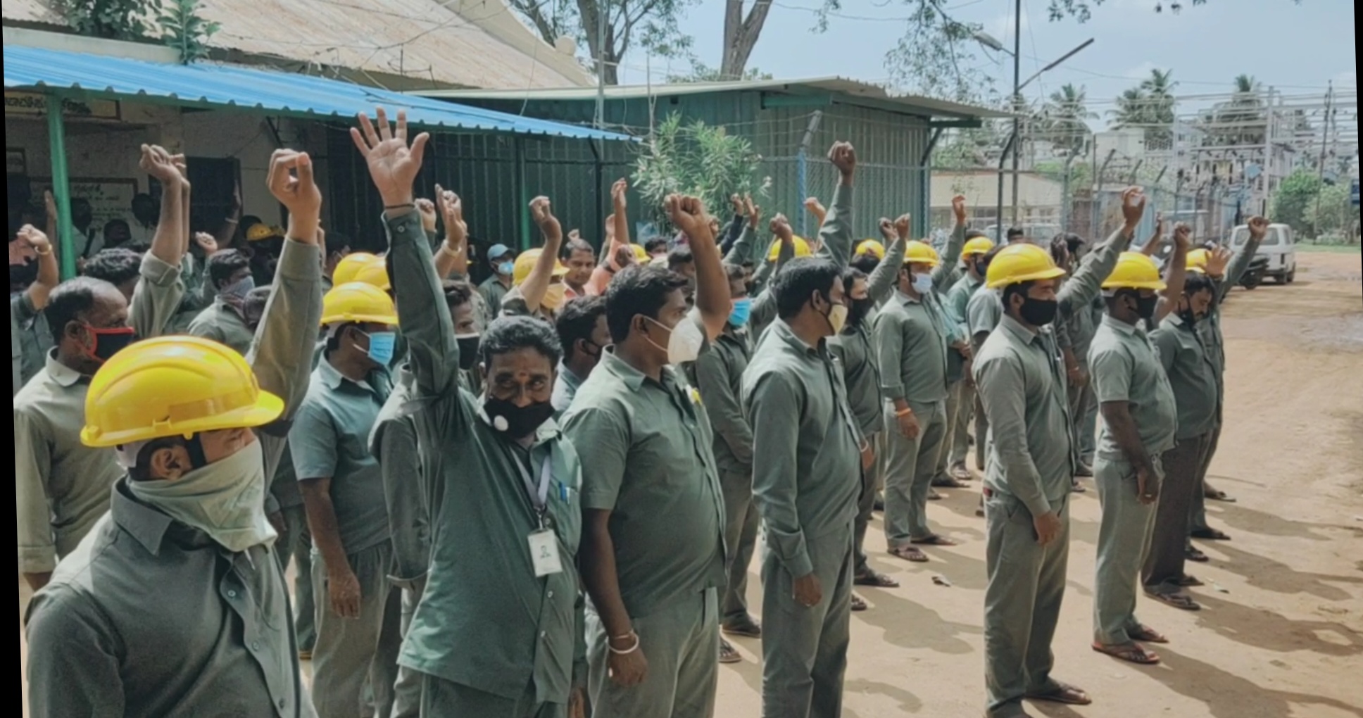 protest by sescom workers