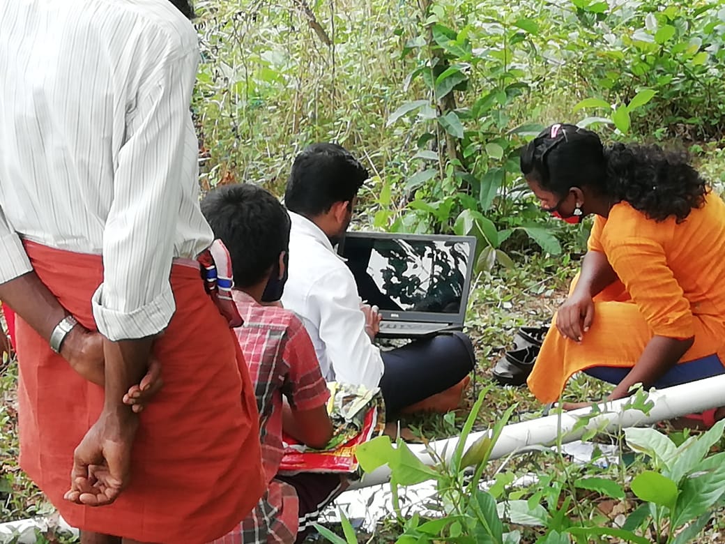 Ration distributors  climbed hill