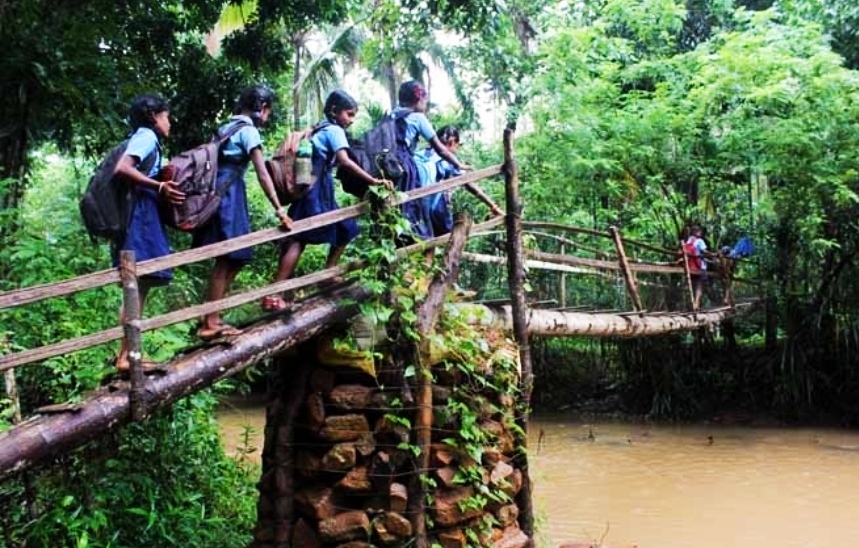 Villagers built a bridge