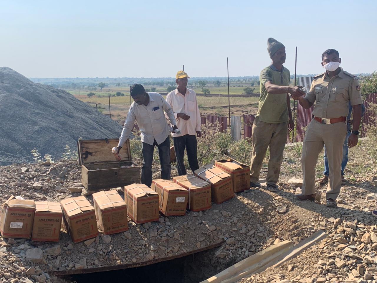 police-ride-on-stone-crusher-in-dharwada