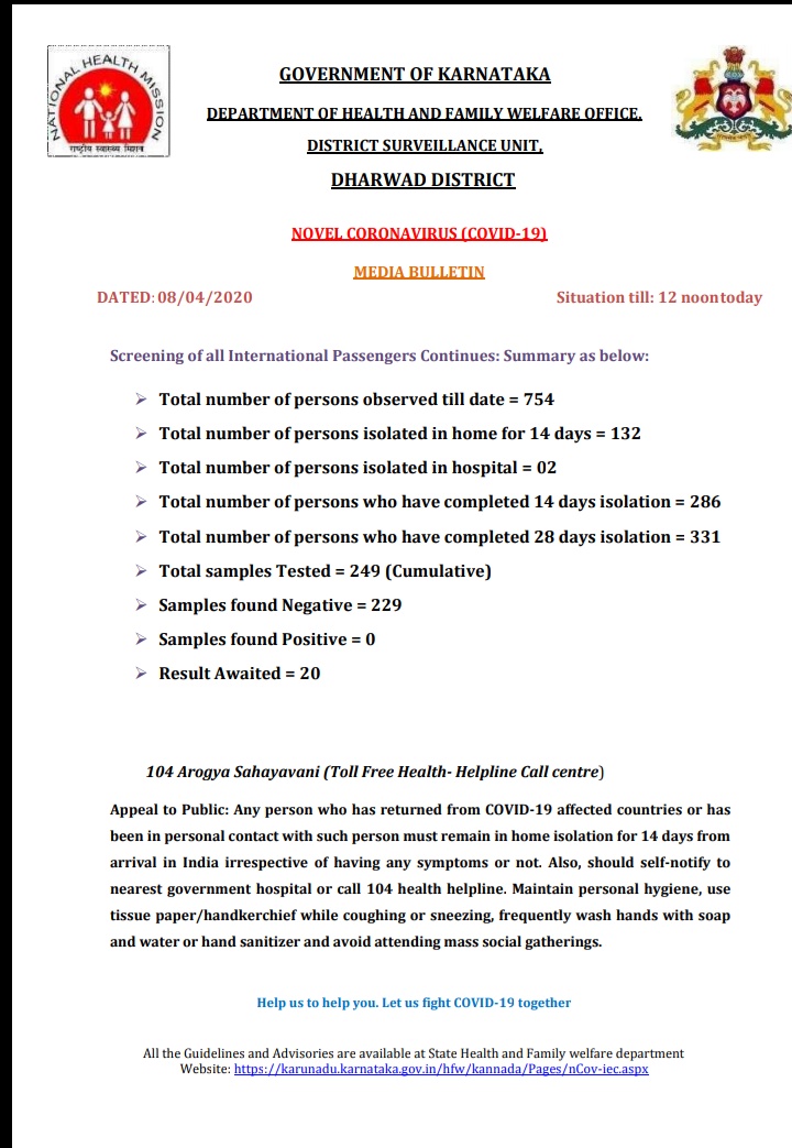 corona update from dharwad