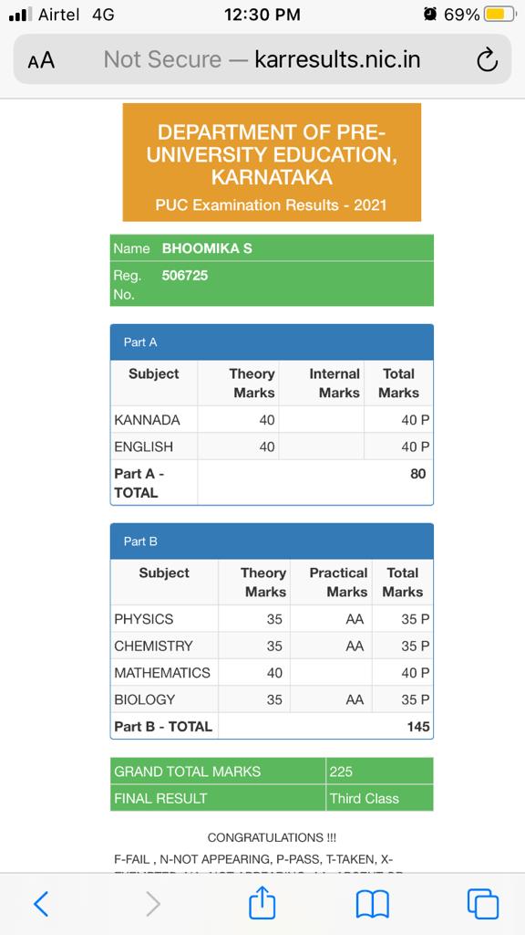 student Bhumika Marks