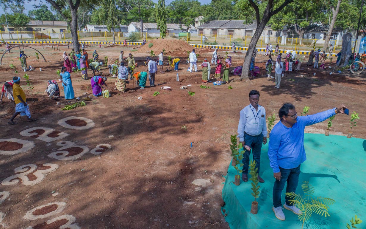 Hundreds of Tree Planting in Waste Land