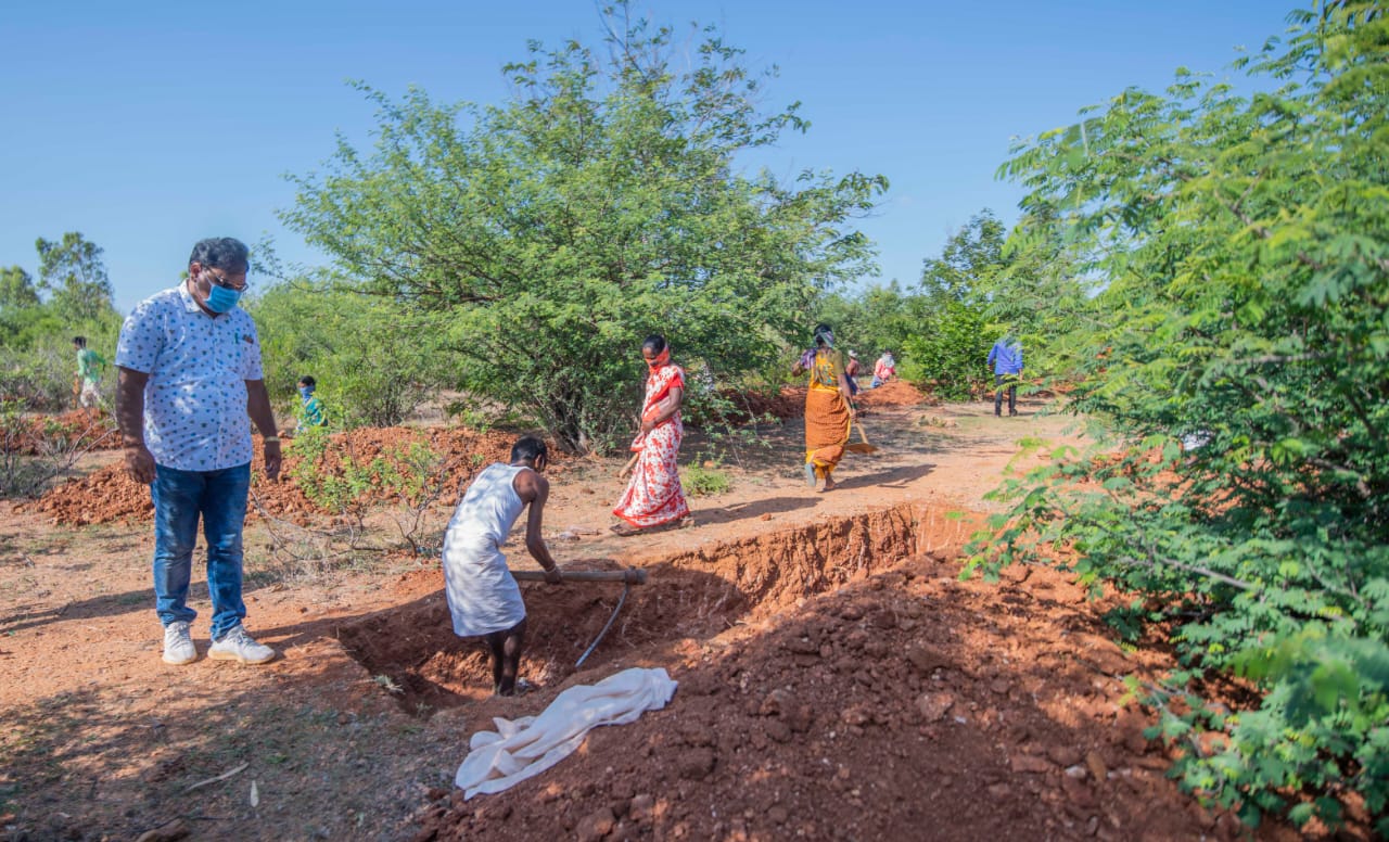 construction-of-forest-potholes-in-forest-to-increase-groundwater-at-gangavathi