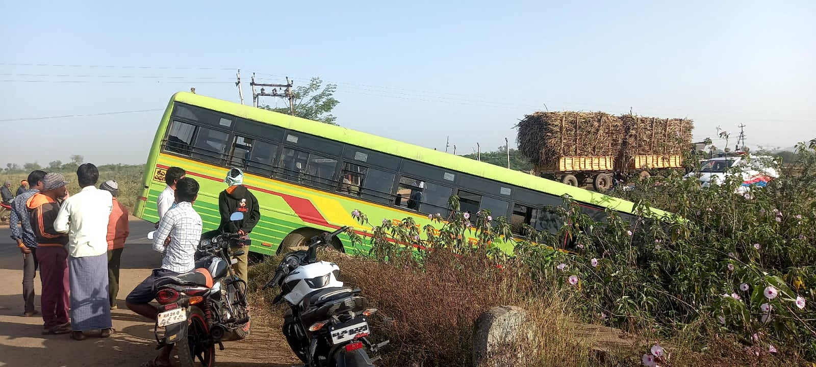 KSRTC Bus overturned In Hubballi