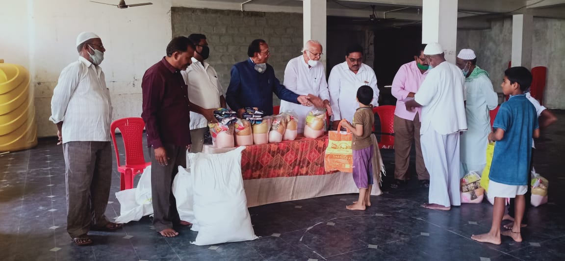 Muslims people distributed necessities to poor families