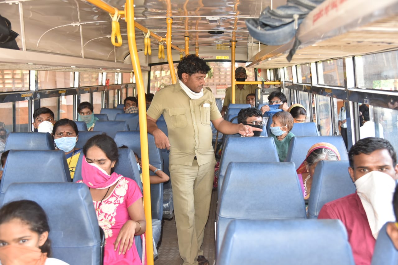 Workers has been shifted from Hubbali in special buses