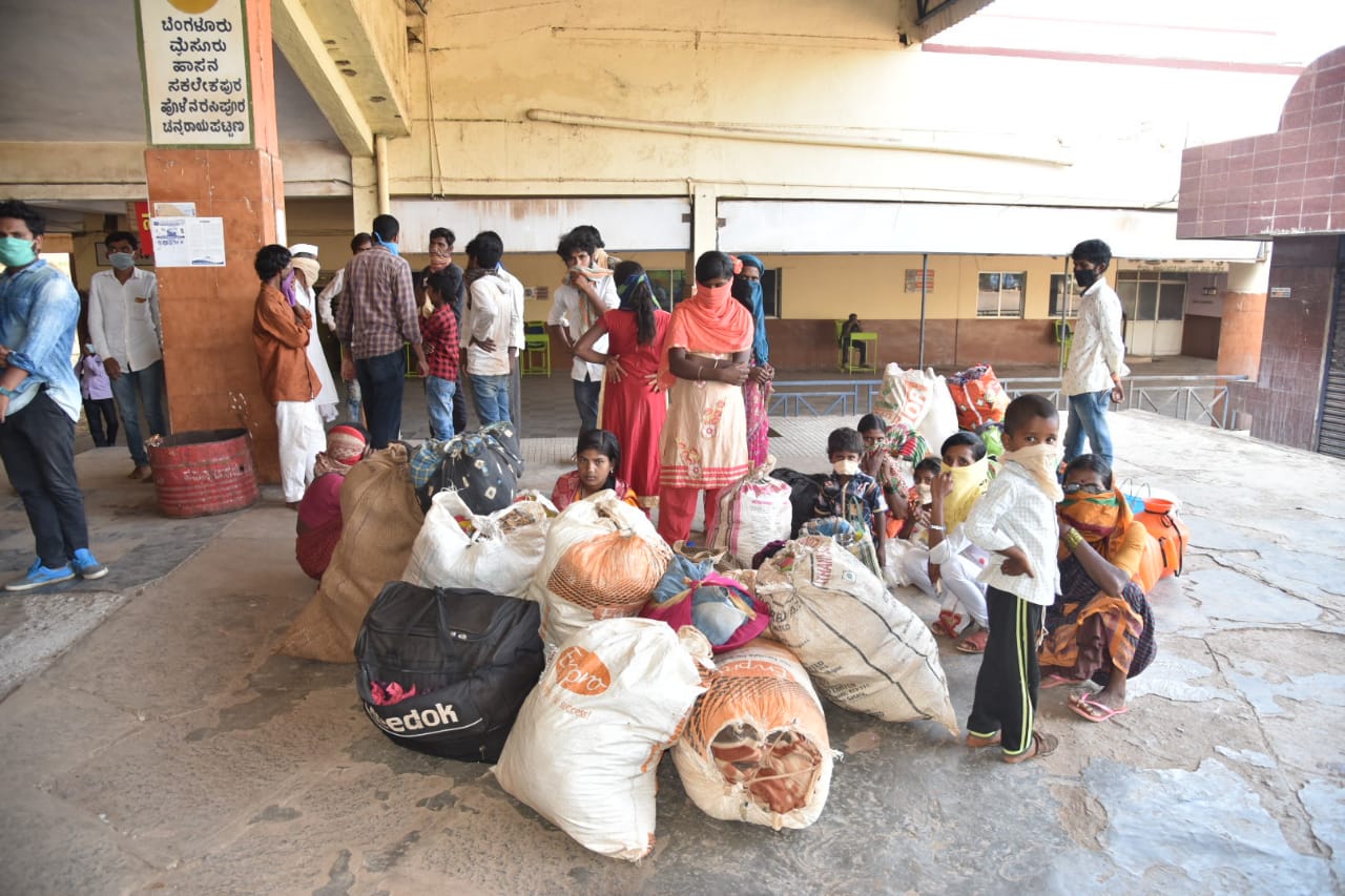 Workers has been shifted from Hubbali in special buses