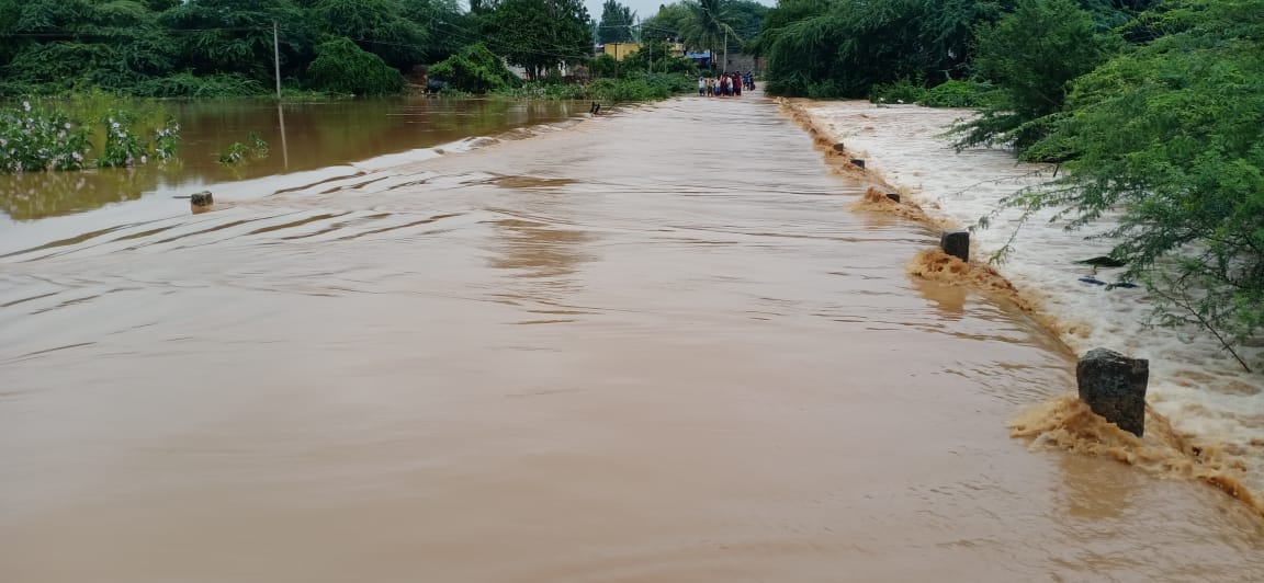 Rescued a person from vijayapura washed away from water