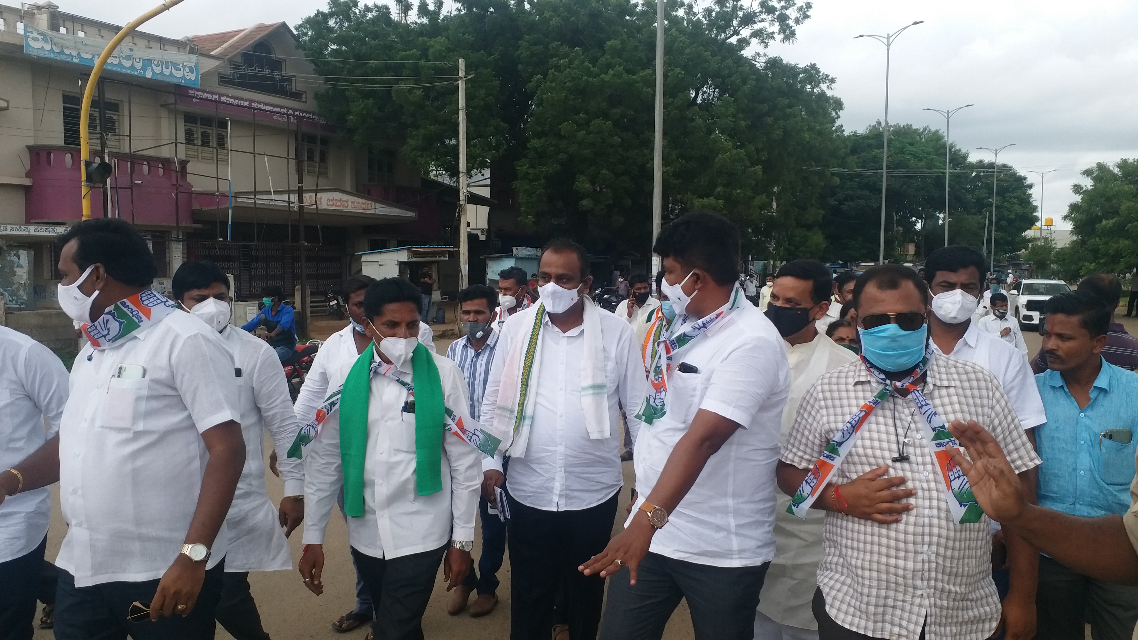 congress protest in koppal