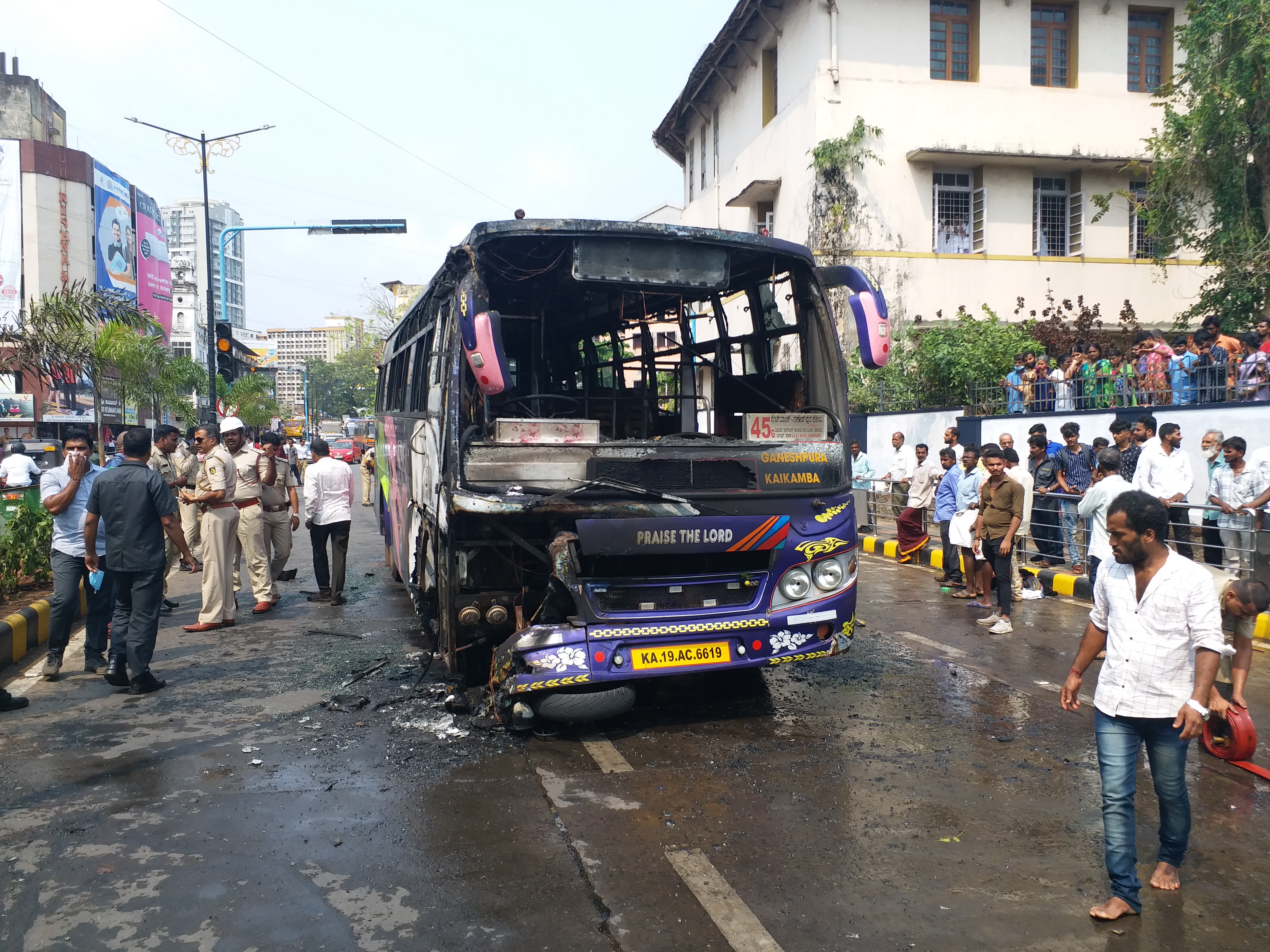 bike-and-bus-caught-fire-after-accident-in-mangaluru