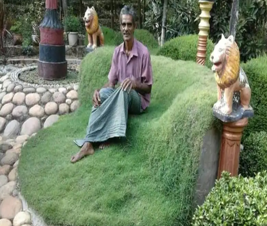 Eco lover who created a small garden in front of the house