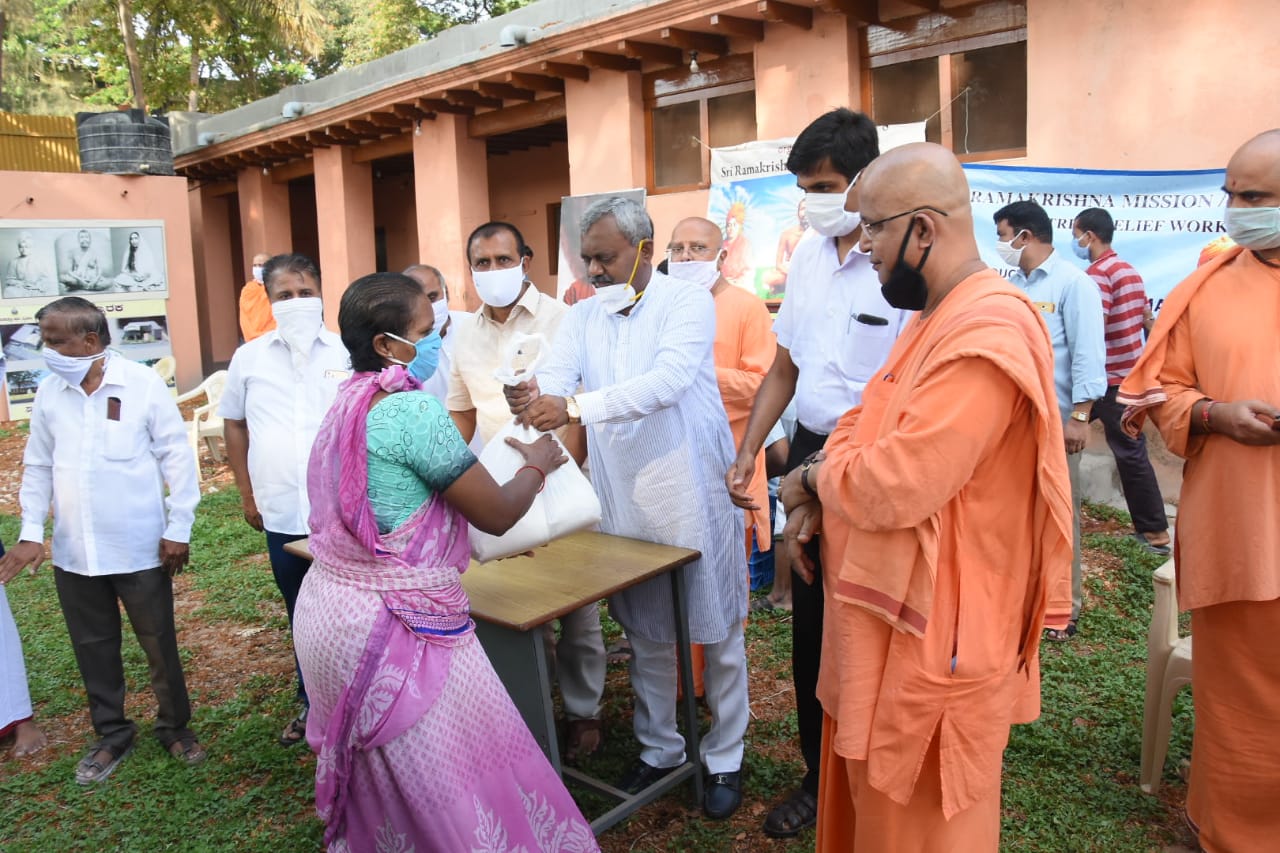 ST Somashekar distributed ration kit to poor people at Mysore